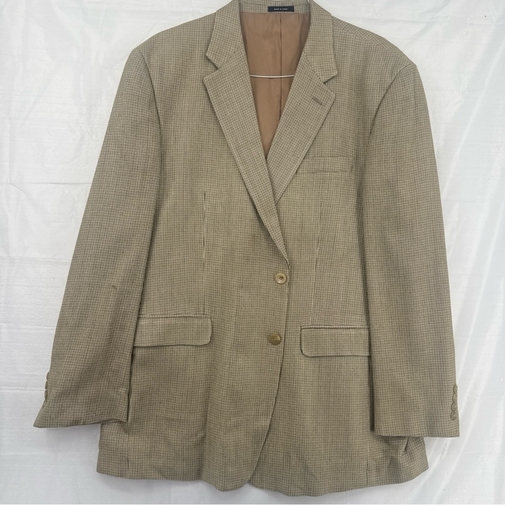 Chaps Beige Checkered Blazer